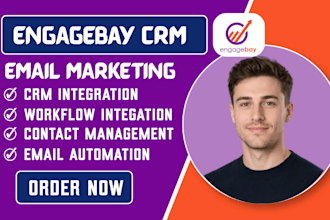 setup engagebay crm email automation contact pipeline email workflow integration