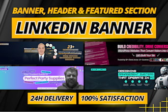 design custom linkedin banner, header and featured section graphics
