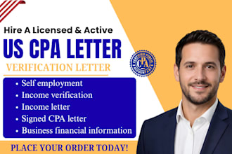 cpa letterhead for self employment verification letter and income verification