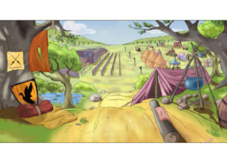 professional 2d background art and layout