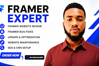 design a responsive framer website and landing page