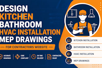 design kitchen bathroom hvac installation mep drawings for contractors
