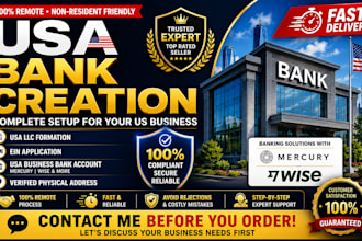 do USA bank creation USA llc registration USA proof of address wise bank account