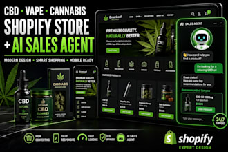design cbd vape website, ecigarette shopify store with ai shopping assistant