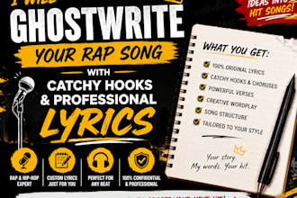 ghostwrite your rap song with catchy hooks and professional lyrics