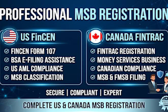 professionally register your US fincen and canada fintrac msb
