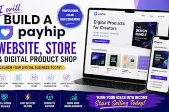 build a payhip website, store and digital product shop