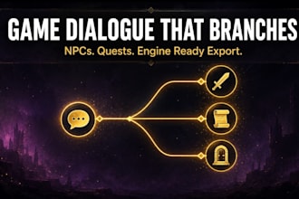 write rpg game dialogue, npc scripts and branching quest trees