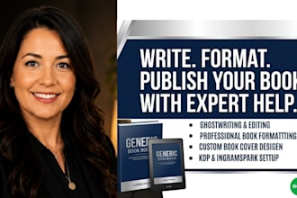 be book editor, proofread memoir, amazon kindle ebook, kdp book cover formatting