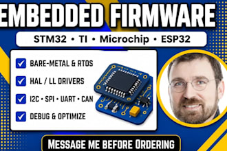 design embedded firmware for mcu stm32, ti, microchip, esp32