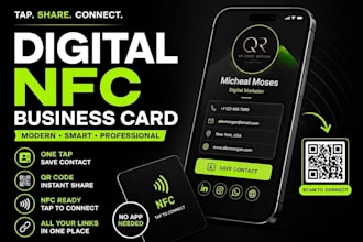 make a digital  business card with qr code
