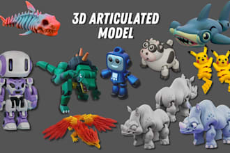 design 3d articulated model 3d printed toy 3d printed articulated toy design bjd