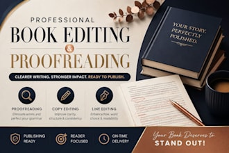 proofread, line edit and copy edit your romance memior book manuscript novel