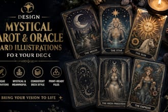 design mystical tarot and oracle card illustrations for your deck
