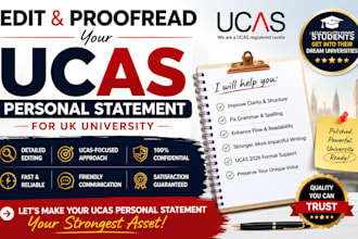 edit and proofread your ucas personal statement for UK university
