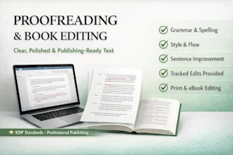proofread, copy edit and line edit your book or manuscript