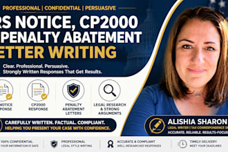 write irs notice, cp2000 response and penalty abatement letters