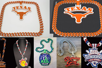 design custom hype chain pendant 3d model stl 3mf turnover chain for 3d printing