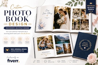 design wedding albums, family photobooks, photo collages and coffee table book