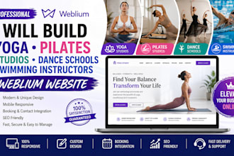 build yoga pilates studios dance schools swimming instructors weblium website