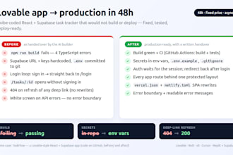 fix lovable app, lovable ai and supabase bugs, deploy your lovable app