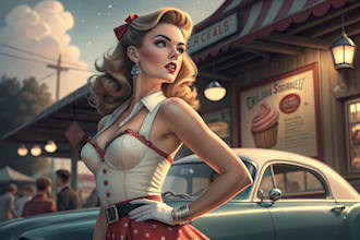 draw a pin up girl and pin up girl