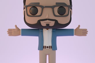 create funko pop art 3d character 3d design 3d cartoon chibi model