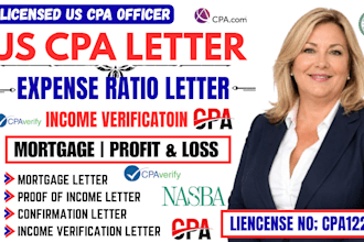 30mins expense ratio letter, audit financial statements mortgage letter, p and l