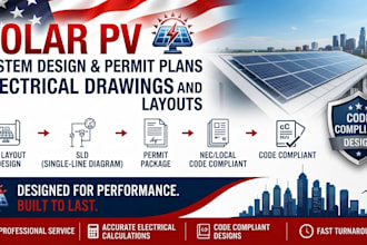 create solar pv sld, permit plans, electrical drawings and layouts