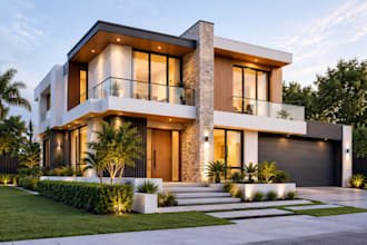 create photorealistic 3d house exterior and interior rendering for real estate