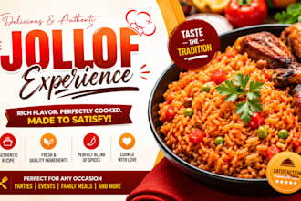 create  jollof rice cookbook for your event, party occasion