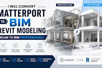 convert matterport to bim revit modeling and scan to bim professionally