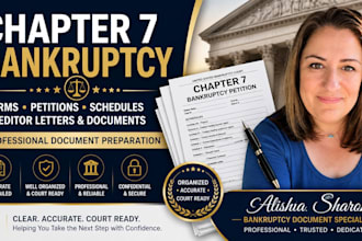 prepare chapter 7 bankruptcy form petition schedule creditor letter and document
