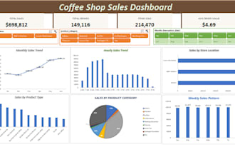 create a professional excel dashboard and sales report