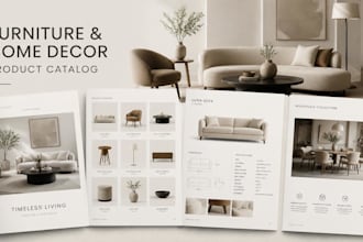 design a pdf multipage furniture home decor product catalog in indesign