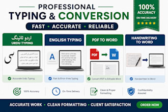 do accurate urdu and english typing and data entry