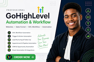 build gohighlevel website, sales funnel, ghl workflow and automation