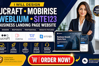 strikingly ucraft mobirise weblium business landing page site123 website design