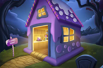 create environment concept art and 2d game assets