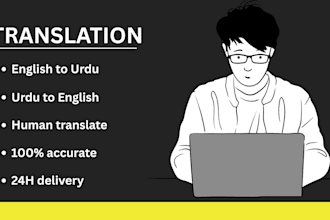 translate english to urdu with fast delivery 24h and human accuracy
