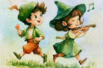 draw watercolor children book traditional art
