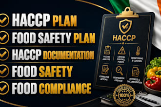 create haccp plans and food safety documentation for audit and inspection