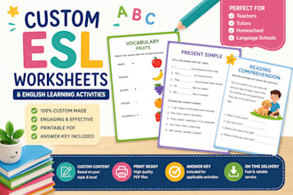 create custom esl worksheets and english learning activities