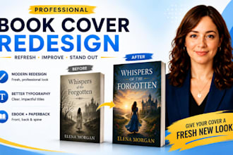 redesign your book cover ebook cover or amazon KDP cover