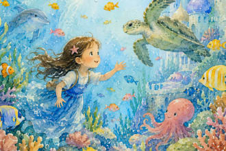 draw watercolour children storybook illustration for children picture storybook