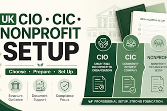 set up your UK cio, cic and nonprofit registration professionally
