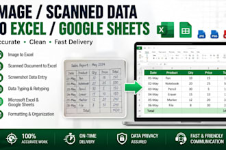 convert image or scanned data to excel or google sheets