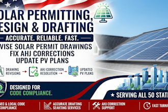 revise solar permit drawings, fix ahj corrections and update pv plans