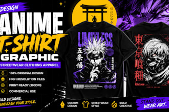 design anime tshirt graphic streetwear clothing apparel