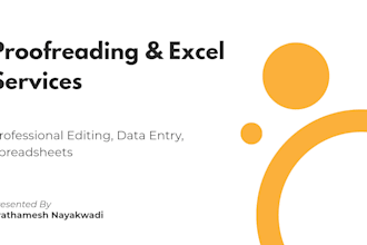 proofread, edit, or build excel spreadsheets